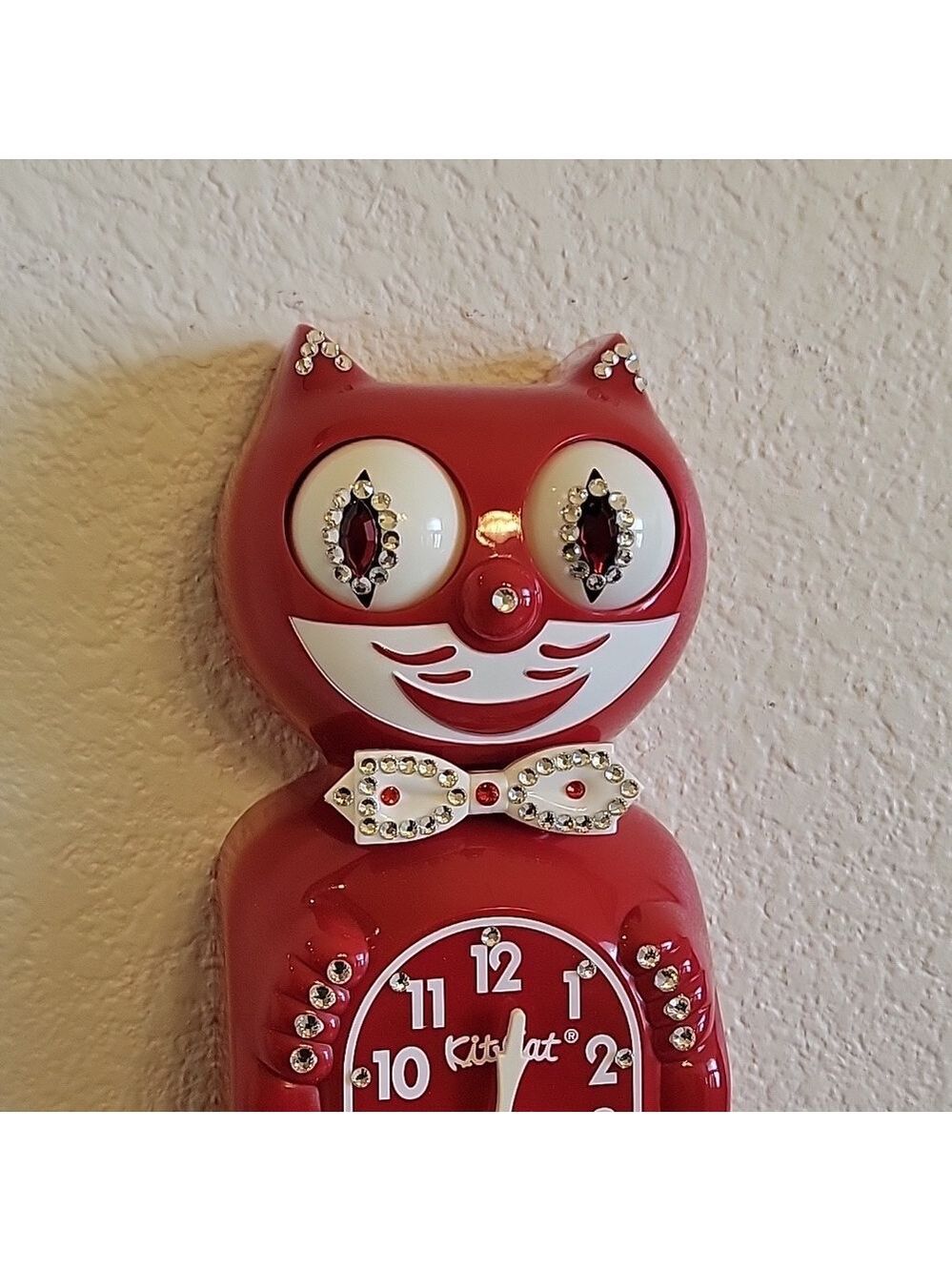 Jeweled Scarlet Red Kit-Cat Klock clock SUPER RARE